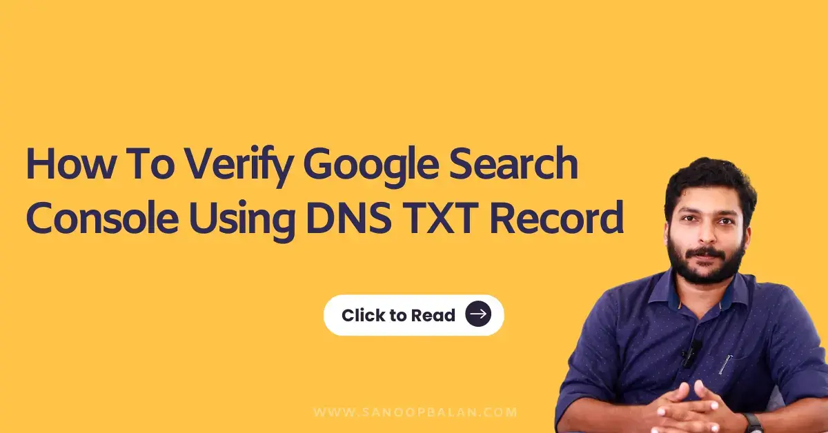 How To Verify Google Search Console Using DNS TXT Record